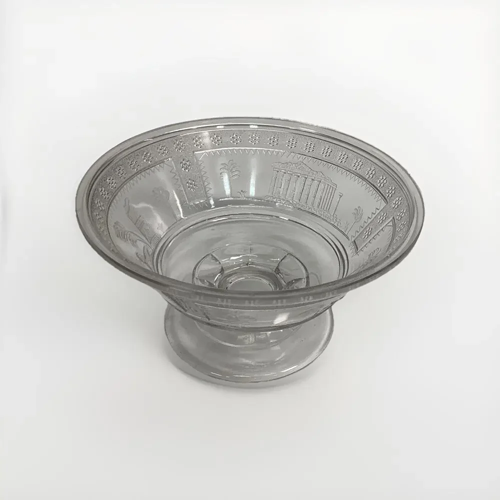 Antique 1880's Glass Pedestal Bowl Adams & Co Egyptian Sphinx Motifs